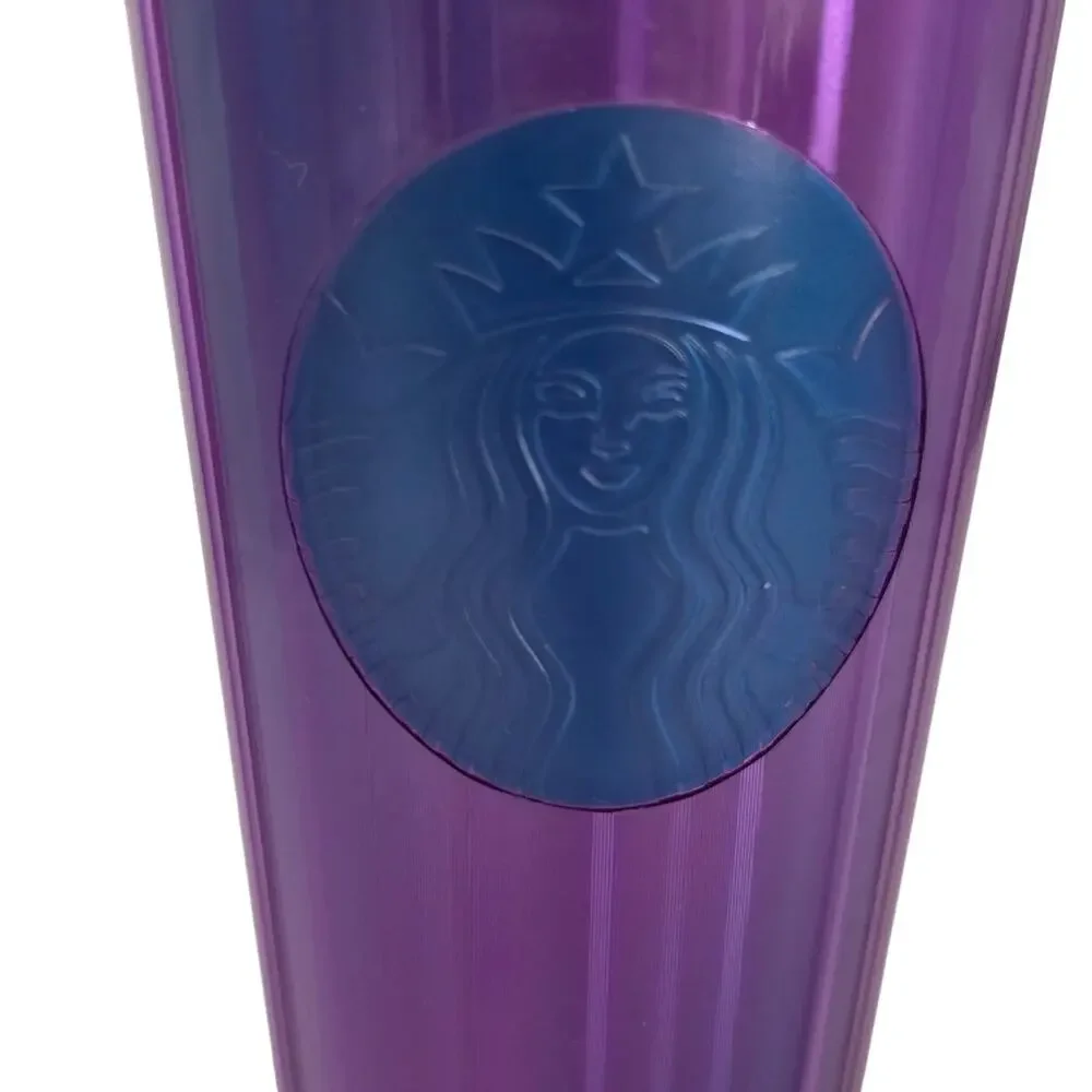 Starbucks Blue Purple Iridescent Kaleidoscope Dome Cup Tumbler 24 oz Venti